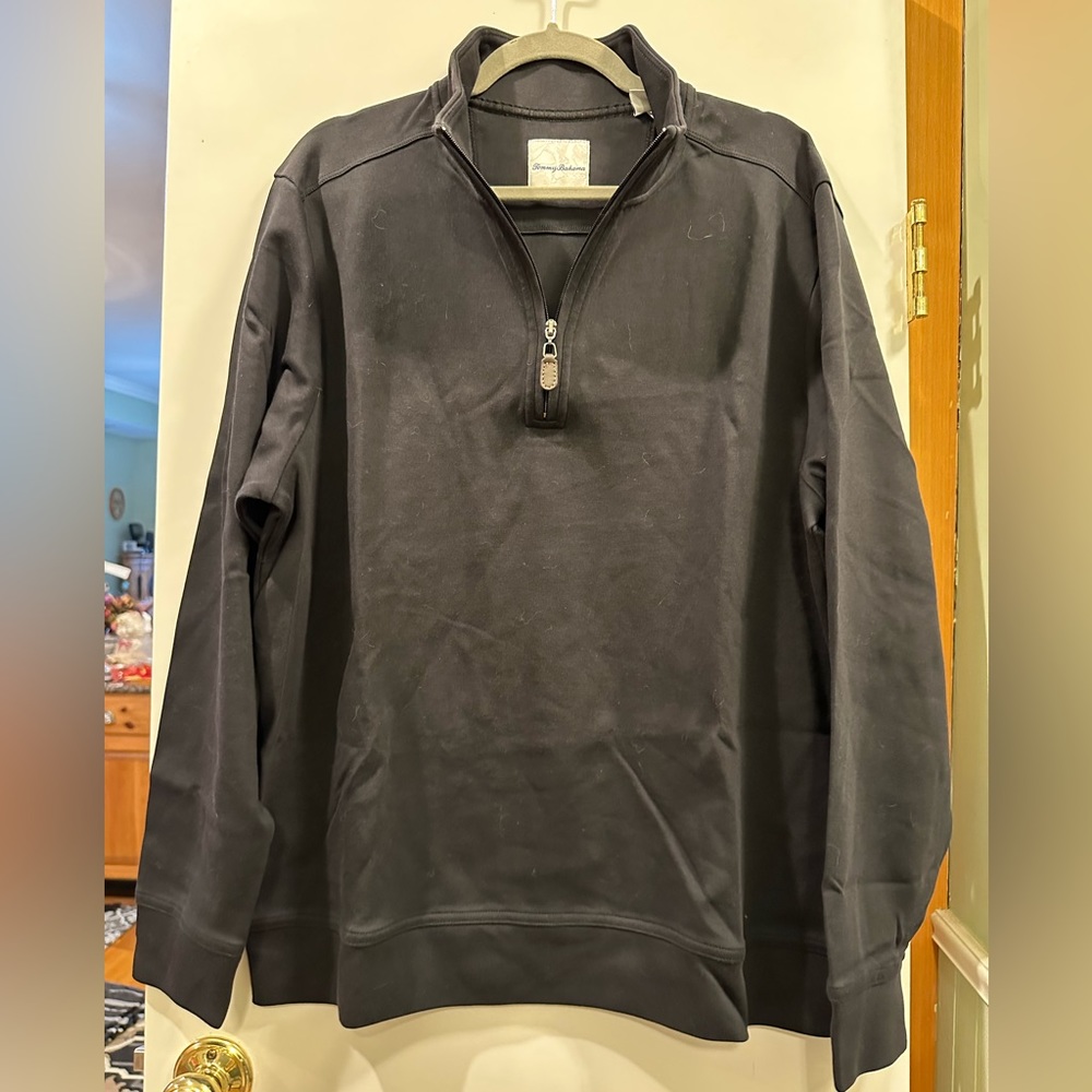 Tommy Bahama 1/4 zip pullover-black-XXL-NWOT